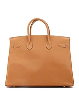 Pre-Owned Hermes Birkin 35 Handbag Brown Courchevel with Gold Hardware