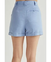 Crescent Women's Cora Cuffed Linen Shorts