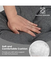 4 Pack 17.5 x 17 Inch U-Shaped Chair Pads with Polyester Cover-Grey