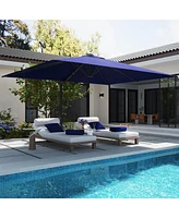 Mondawe 156"W x 120"D Rectangular Cantilever Umbrella with Detachable Led Atmosphere Light and Bluetooth Player