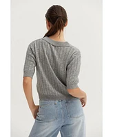 Crescent Women's Saman Pointelle Knit Top