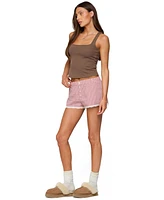 Edikted Women's Vaughn Lacey Plaid Shorts
