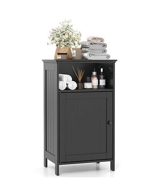 Bathroom Freestanding Adjustable Shelf Floor Storage Cabinet