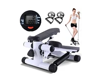 Multifunctional Stepper – Aerobic Fitness Machine with Electronic Monitor, Resistance Bands, and Slip-Resistant Footplates