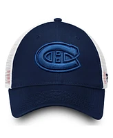 Fanatics Women's Montreal Canadiens Navy/White Iconic Lockup Adjustable Trucker Hat