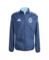 Adidas Men's Light Blue/Deep Sea Blue Vancouver Whitecaps Fc 2025 Anthem Reversible Full-Zip Jacket