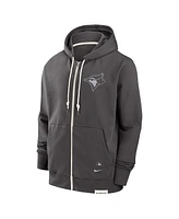 Nike Men's Charcoal Toronto Blue Jays Authentic Collection Travel Player Performance Full-Zip Hoodie