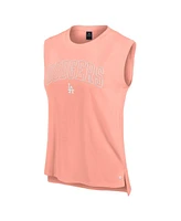 Fanatics Women's Coral Los Angeles Dodgers Studio Gym Tank Top