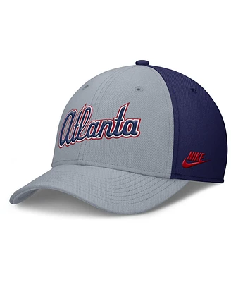 Nike Men's Navy/ Atlanta Braves Rise Swoosh Performance Flex Hat