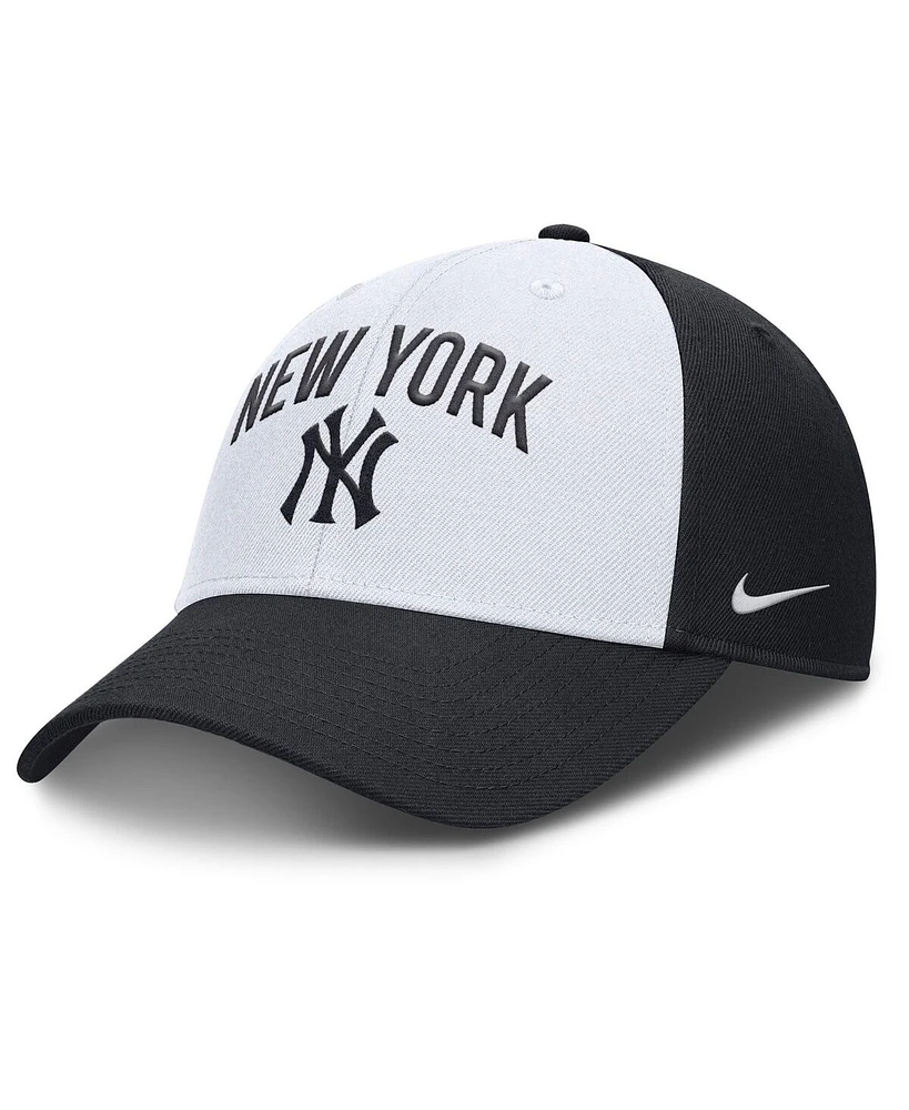 Nike Men's White/Navy New York Yankees Club Performance Adjustable Hat