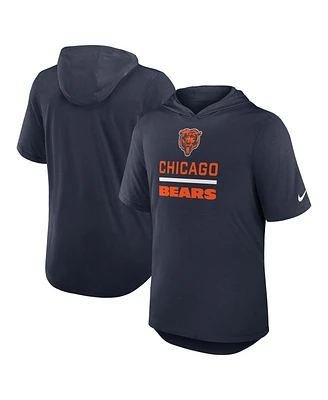 Nike Men's Navy Chicago Bears Lockup Tri-Blend Hoodie T-Shirt