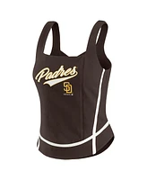 Wear by Erin Andrews Women's Brown San Diego Padres Square Neck Tank Top