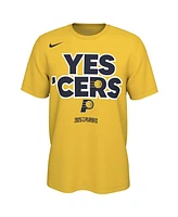 Nike Men's and Women's Gold Indiana Pacers 2025 Nba Playoffs On-Court Mantra T-Shirt