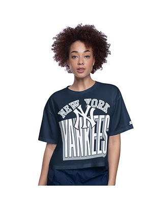 Starter Women's Navy New York Yankees Play the Ball Boxy Cropped T-Shirt