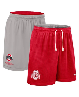 Nike Men's Scarlet/Gray Ohio State Buckeyes 2025 Sideline Reversible Performance Shorts