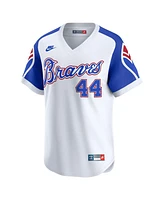Nike Men's Hank Aaron White Atlanta Braves Throwback Cooperstown Collection Limited Jersey