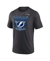 Fanatics Men's Heather Charcoal Tampa Bay Lightning 2025 Stanley Cup Playoffs Crossbar Tri-Blend T-Shirt