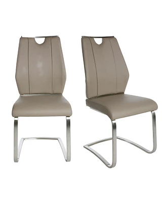 Set of Two Faux Leather Cantilever Chairs for Modern Home and Office Seating