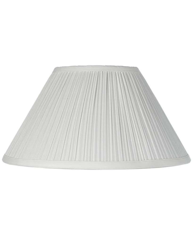 Ivory Mushroom Pleated Medium Lamp Shade 6" Top x 14" Bottom x 7" High x 8" Slant (Spider) Replacement with Harp and Finial