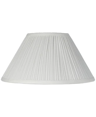 Ivory Mushroom Pleated Medium Lamp Shade 6" Top x 14" Bottom x 7" High x 8" Slant (Spider) Replacement with Harp and Finial