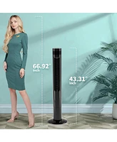 Cowsar Tower Fan Portable Floor Fans 85°Oscillating 43'' Quiet Cooling 12H Timer Remote Control Standing Bladeless Electric 3 Speeds Wind M