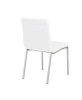 Upholstered Leather Dining Chairs Set of 2 with Supportive Backrest for Room