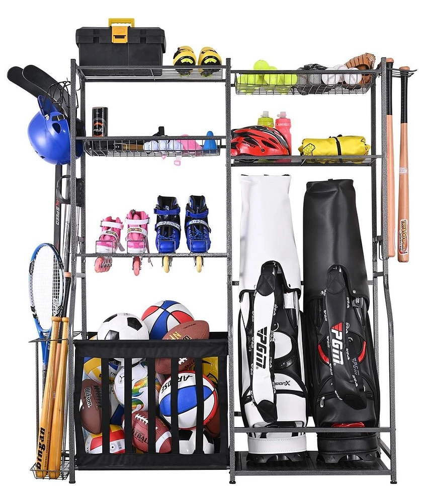 Mythinglogic Weight Capacity Sports Organizers Rack for Garage Storage
