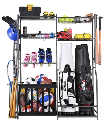 Mythinglogic Weight Capacity Sports Organizers Rack for Garage Storage