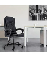 Dyhome Modern Task Chair, Adjustable Reclining Ergonomic Faux Leather Swiveling Pc & Racing Game Chair