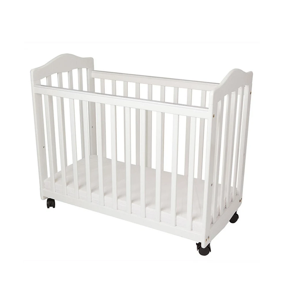 La Baby 2-in-1 Convertible Cradle & Mini Crib with Mattress, White