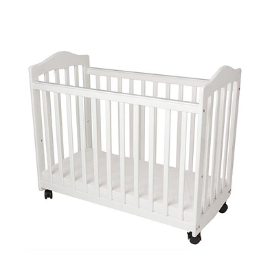 La Baby 2-in-1 Convertible Cradle & Mini Crib with Mattress, White