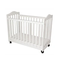 La Baby 2-in-1 Convertible Cradle & Mini Crib with Mattress, White