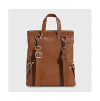 Women's Buckle Flap Backpack - Brown
