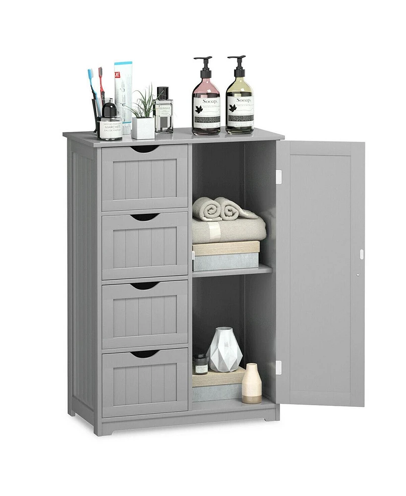 Standing Indoor Wooden Cabinet with 4 Drawers