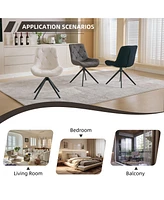 Dyhome Swivel Dining Chairs, Boucle Upholstered Accent Chairs Living Room Desk Office Arm Chair