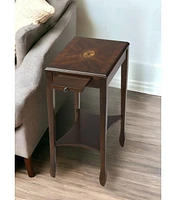 Modern Manufactured Wood Rectangular End Table with Lower Shelf