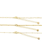 Unwritten Cubic Zirconia Double Cross Pendant Layered Necklace Set