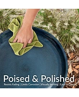 Gleeful Garden Metal Bird Bath for Outdoors - Uv-Resistant Large Outside 23-Inch Canyon Clay Glaze