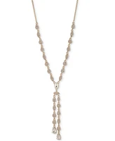Givenchy Gold-Tone Pave Cluster & Pear-Shape Crystal Lariat Necklace, 16" + 3" extender