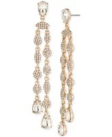 Givenchy Gold-Tone Pave Cluster & Pear-Shape Crystal Statement Earrings