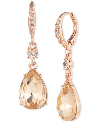 Givenchy Rose Gold-Tone Pear-Shape Crystal Drop Earrings