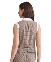 Jones New York Women's Check-Print Button-Front Vest