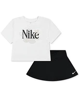 Nike Little Girls Dri-fit Wild Flower T-Shirt & Scooter, 2 Piece Set