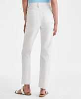 Style & Co. Women's Patchwork High-Rise Straight-Leg Jeans, Exclusively at Macy's