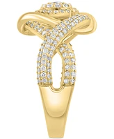 Effy Diamond Swirl Halo Statement Ring (3/4 ct. t.w.) in 14k Yellow Gold