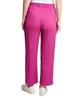 Jones New York Women's Textured High-Rise Wide-Leg Pants