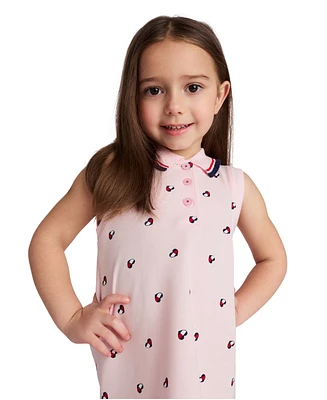 Tommy Hilfiger Toddler and Little Girls Icon Print Sleeveless Polo Dress