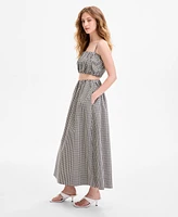 French Connection Women's Pull-On Gingham Midi Skirt