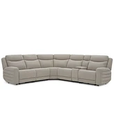 Kristyan -Pc. Fabric Sectional with 2 Power Recliners and Console