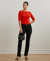 Lauren Ralph Stretch Cotton Boatneck T-Shirt